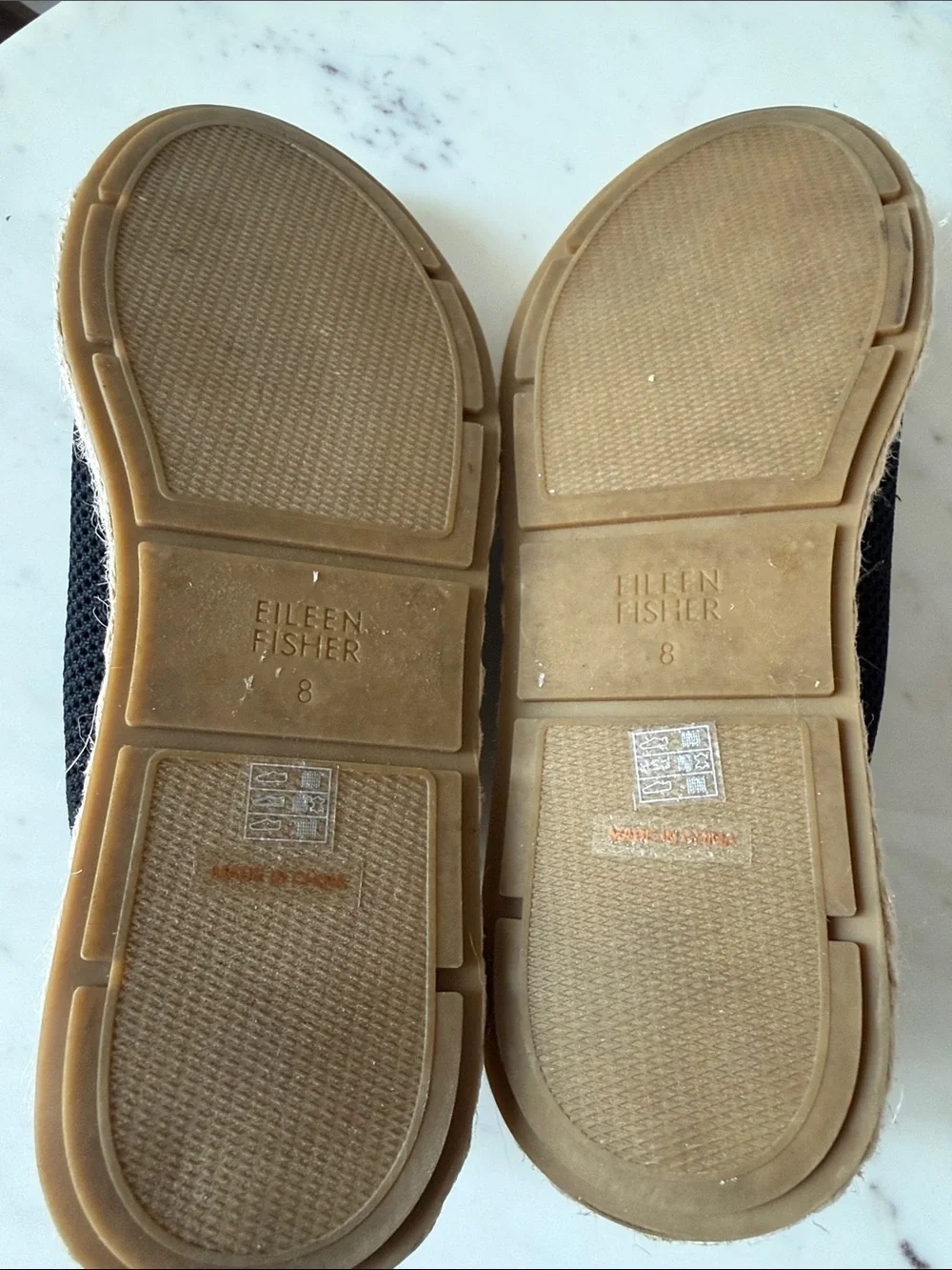 Eileen Fisher Black Mesh Espadrille Slides with Natural Jute Sole